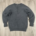 Vtg Italian Military European Wool Sweater Cold War Mestri Sz 50 Gray Henley
