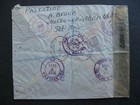 Palestine Israel Wwii Registered  Censored  Forwarded Cover To Usa