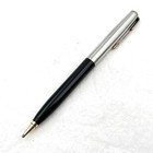 Vtg Parker Stainless Steel   Black W  Gold Trim Twist Mechanical Pencil 5-1 8 