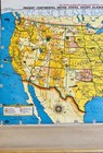 Antique Tryon Illustrated Pull Down History School Map On Linen Of U s  In 1893