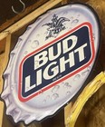 1990 Anheuser-busch Giant Bud Light Bottle Cap Rare - Metal tin Beer Sign 26   