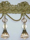 4  Exquisite Tassel Fringe Bead Trim Olive Gold Per Yard
