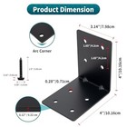 4  X 4  X 3-1 8  Heavy Duty Steel L Angle Corner Bracket  90 Degree Support B   