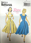 1950s Retro Butterick Fitted Top Split Skirt Dress Buttterick B6211 Sz6-14 New