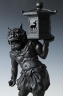 Old Vintage Cast And Clay Buddhism Heavenly Lantern Demon  National Treasure
