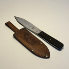Hoffritz New York Germany Vtg Fixed Blade Knife 5  Full Tang Leather Sheath