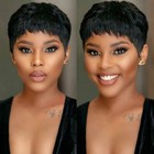 Pixie Cut Human Hair Wigs Short Pixie Wig None Lace Front Wigs Boy Cut Straight