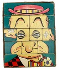     Vintage 1948 Changeable Charlie Wooden Block Face Changing Toy Complete In Box