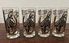 Vintage Kentucky Derby Glass Cup Tumbler Mint Julep 1970 Horse Equestrian Set