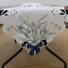 Butterfly Wildflower Embroidered Table Runner