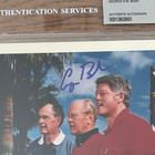 George Bush Auto Signed Beckett Bas Photo Reagan President Psa Political Clinton