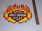 Vintage Harley Davidson Motorcycles Flames 12  Porcelain Metal Gasoline Oil Sign