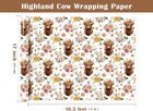 Highland Cow Wrapping Paper Roll - Mini Roll - 17 Inch X 16 5 Feet - Highland   