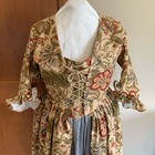 Xl  Outlander  Colonial  Rev War  100  Cotton Polonaise   Over Dress  Gown Nwot