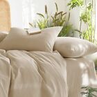 100  Cotton Natural Duvet Quilt Cover Set Single Double King Size Bed Cover Set