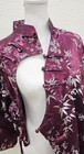 Chinese Cheongsan Dress Jade Purple Floral Traditional Unique Size M