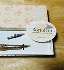 Bartoletti Calligraphy Pen Set Amber Gold Leaf Fused Murano Glass 3 Nibs Ink New