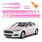 6 Piezas De Rayas De Carreras Para Autos - 2 Piezas De Calcoman  a Para Rosa