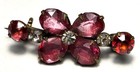 Antique Genuine Victorian Pink Glass Flower Crystal Center Brooch Pin sash Clip