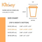12 Oz  White Disposable Coffee Cups With White Dome Lids - Hot Paper Cups To-go