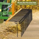 60  Steel Landscape Pine Straw Rake 3-point Hitch Coated For Cat0 Cat 1 Tractors