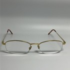 Cartier T8100608 Pale Gold 51mm Titanium Oval Half Rim Unisex Vintage Eyeglasses