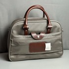 Vintage Samsonite Travel Bag Carry On Overnight Tote Brown Leather Trim Retro
