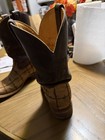 Tin Haul Men s Western Cowboy Boots Brown tan Square Toe  Barbed Wire  Us 11