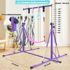 Foldable Gymnastics Bar 5ft Horizontal Bar adjustable Kids Training Bar For Kids