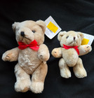 Lot Of 2 Vintage Craft Jointed  Plush Stuffed Teddy Bears With Ribbons