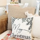 Merry Christmas Indoor outdoor Holiday Neutral Pillow Cover Nwot