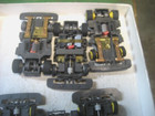 Tyco Tcr  Lot Of 6 Chassis 3 Yellow Wheels And 3 Gray For Wide Pan Bodies New  