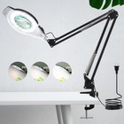 Led 10x Magnifying Desk Lamp 8-diopter Real Glass Lens Magnifier Adjustable Arm