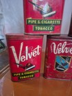 Vintage Lot Of 7 Velvet Pipe And Cigarette Smoking Tobacco  pocket Tins