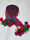 Antique Ukrainian Woven Wool Belt K           Kraika Folk Costume Sash C 1940s New