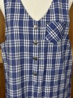 Vintage 90s Blue Plaid Maxi Dress Cottagecore Prairie Shift Button Front