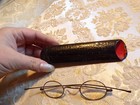 Antique Spectacles With Straight Arms   Black Case