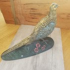 Holland Mold Vintage Ceramic Pheasant Bird 12 w 8 h Hand Painted Yellow Blue