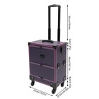 Rolling Makeup Train Case Fits Artist Trolley Cosmetic Organizer Box With Mirror