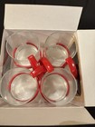 Inspiration Cappuccino Espresso Glass Coffee Cups Red Vintage Set Of 4 Glasses