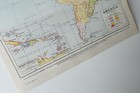 Vintage 1920s Map North South America   West Indies Harmsworth Encyclopedia
