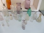 Antique Vtg Bottles 40  Clear Purple Amethyst Aqua Blue Medicine Grocery Others
