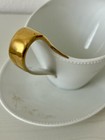 Tirschenreuth Bavaria Germany Gold Handle Gravy Boat   Underplate Shasta 4456