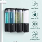 Glumzrk Triple Wall Mount Soap Dispenser Black 3 Chamber Shower Pump Organizer