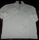 Nwt Polo Ralph Lauren Chic Cream Ivory Half-zip Sweater Men s M Dark Blue Pony