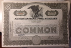 Stock Certificate 10 Shares American Bank Note Corporation 1942  25e-4418 wb1 