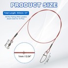 30pcs Steel Fishing Wire Leader Line With Swivel And Snap 125lb 21 Inch 3 Colors