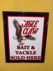 Eagle Claw Fishing Tackle Lures Hooks Bait Shop Bar Man Cave Advertising Sign