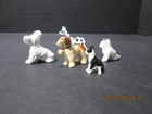 Lot Of 5 Vintage Miniature Dog Figurines  Bone China    Resin     Plastic