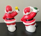 Set Of Vintage Christmas Ceramic Santa Salt   Pepper Shakers Made In Japan